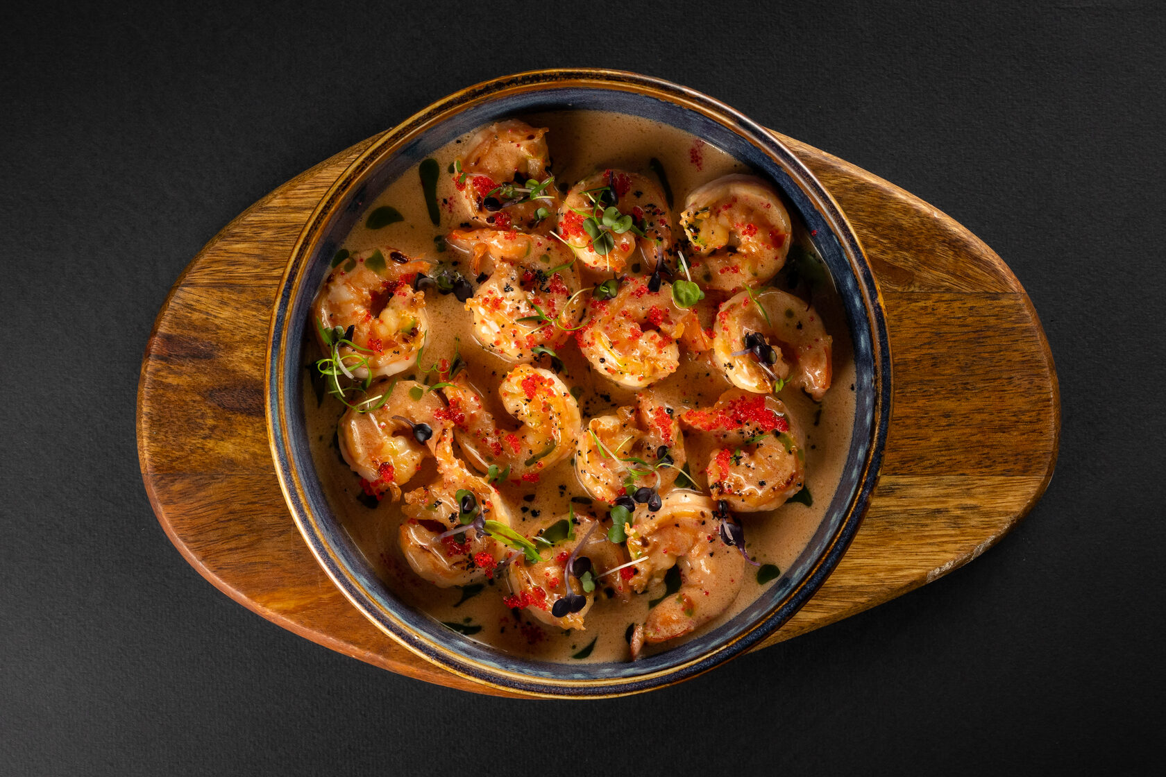 Королевские креветки в пряном розовом соусе