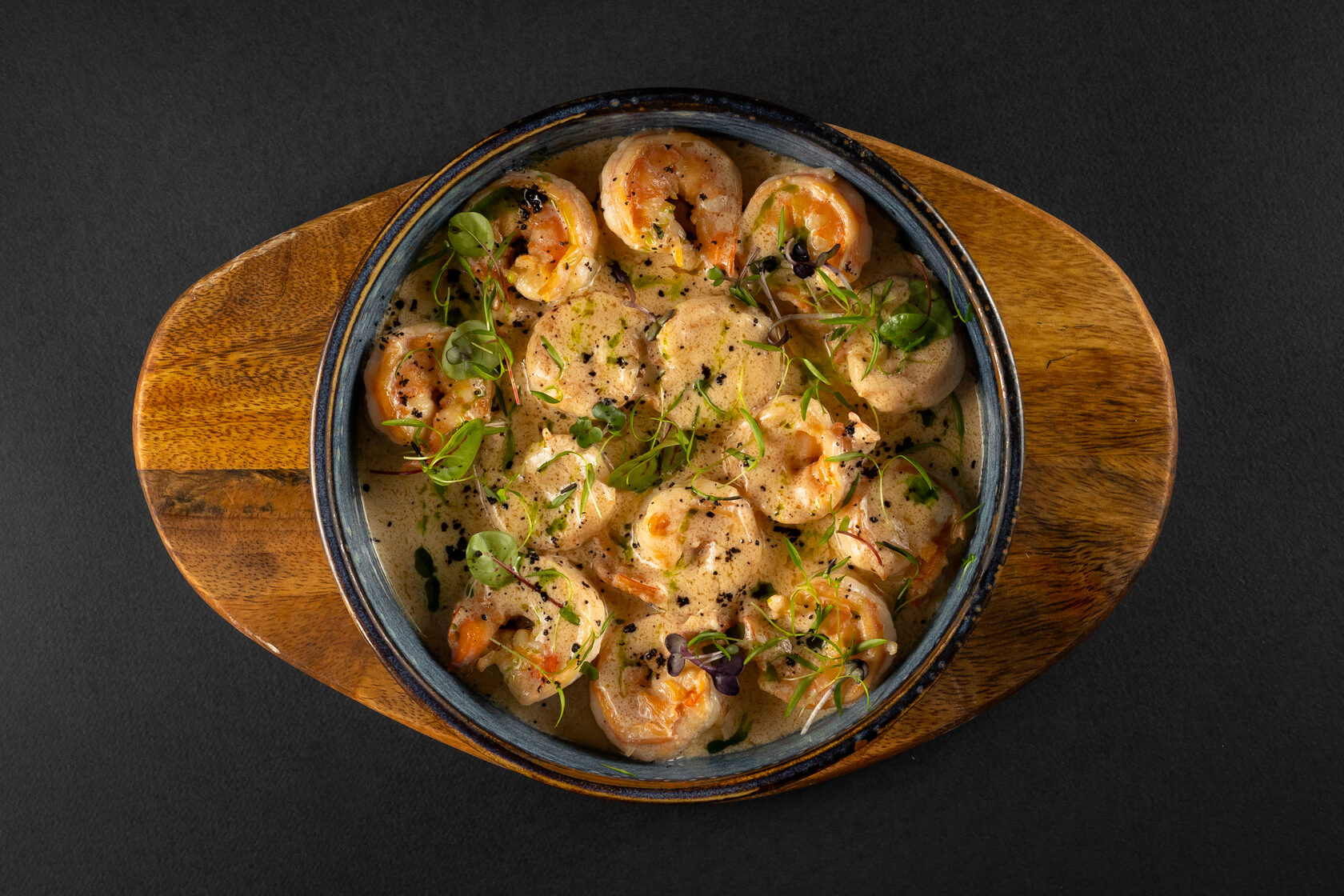 Креветки королевские в сливочно-трюфельном соусе